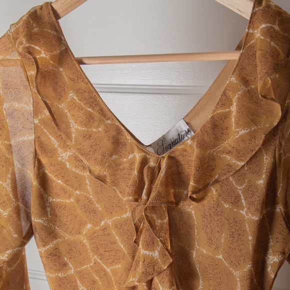 Vintage Mustard Ruffle Desert Dress - Picture 4 of 4